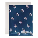 E. Frances Paper Studio - EF EFGCBI0090 - Dainty Flowers Block Print Blue Birthday Card