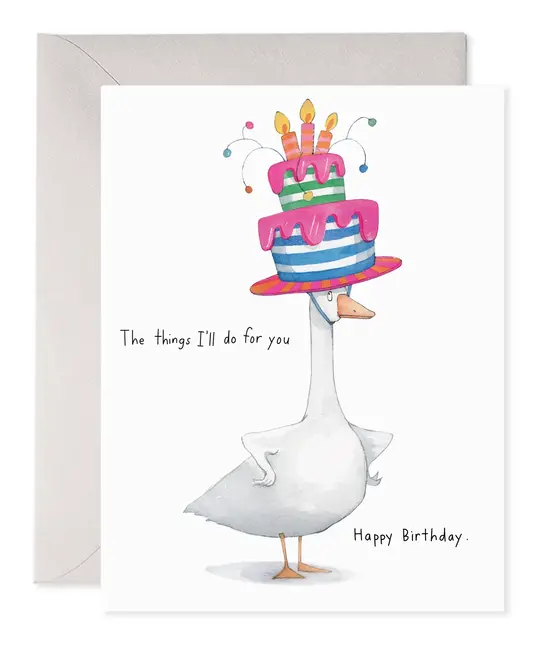 E. Frances Paper Studio - EF EFGCBI0091 - Cake Hat Goose Birthday Card