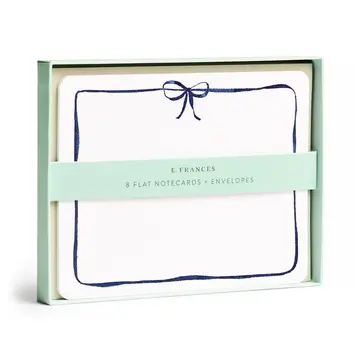 E. Frances Paper Studio - EF EF NSBL - Thin Navy Bow Flat Notes Boxed, Set of 8