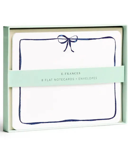 E. Frances Paper Studio - EF EF NSBL - Thin Navy Bow Flat Notes Boxed, Set of 8