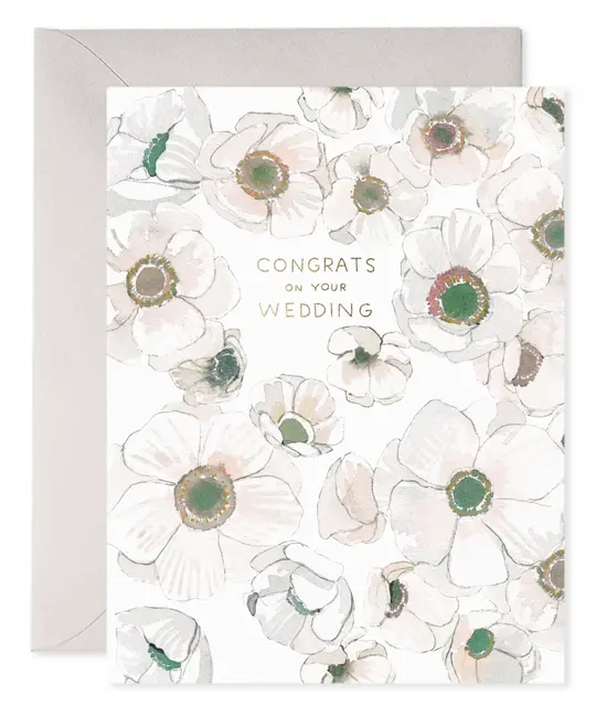 E. Frances Paper Studio - EF EFGCWE0011 - White Flower Wedding Card