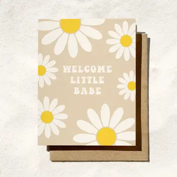 Daydream Prints - DP DPGCBA0002 - Welcome Little Babe Daisy Baby Card