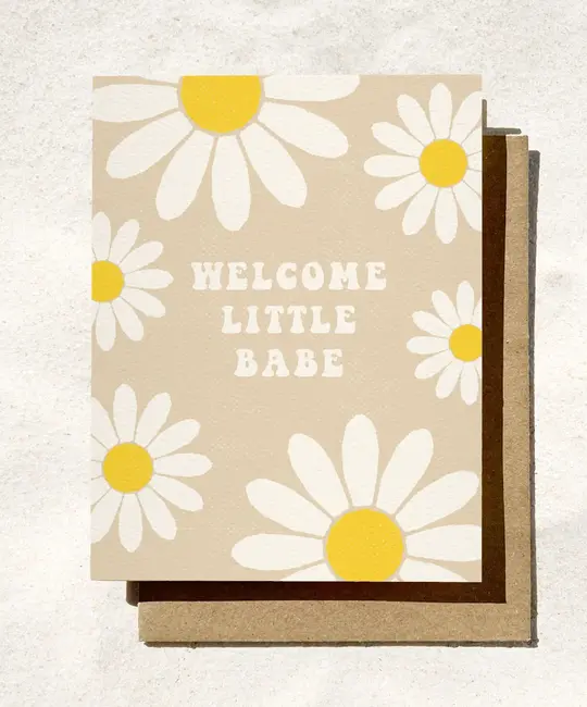 Daydream Prints - DP DPGCBA0002 - Welcome Little Babe Daisy Baby Card