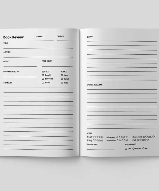 Timeside - TI TI NBGU - Books Remembered, Reading Journal Guided Notebook