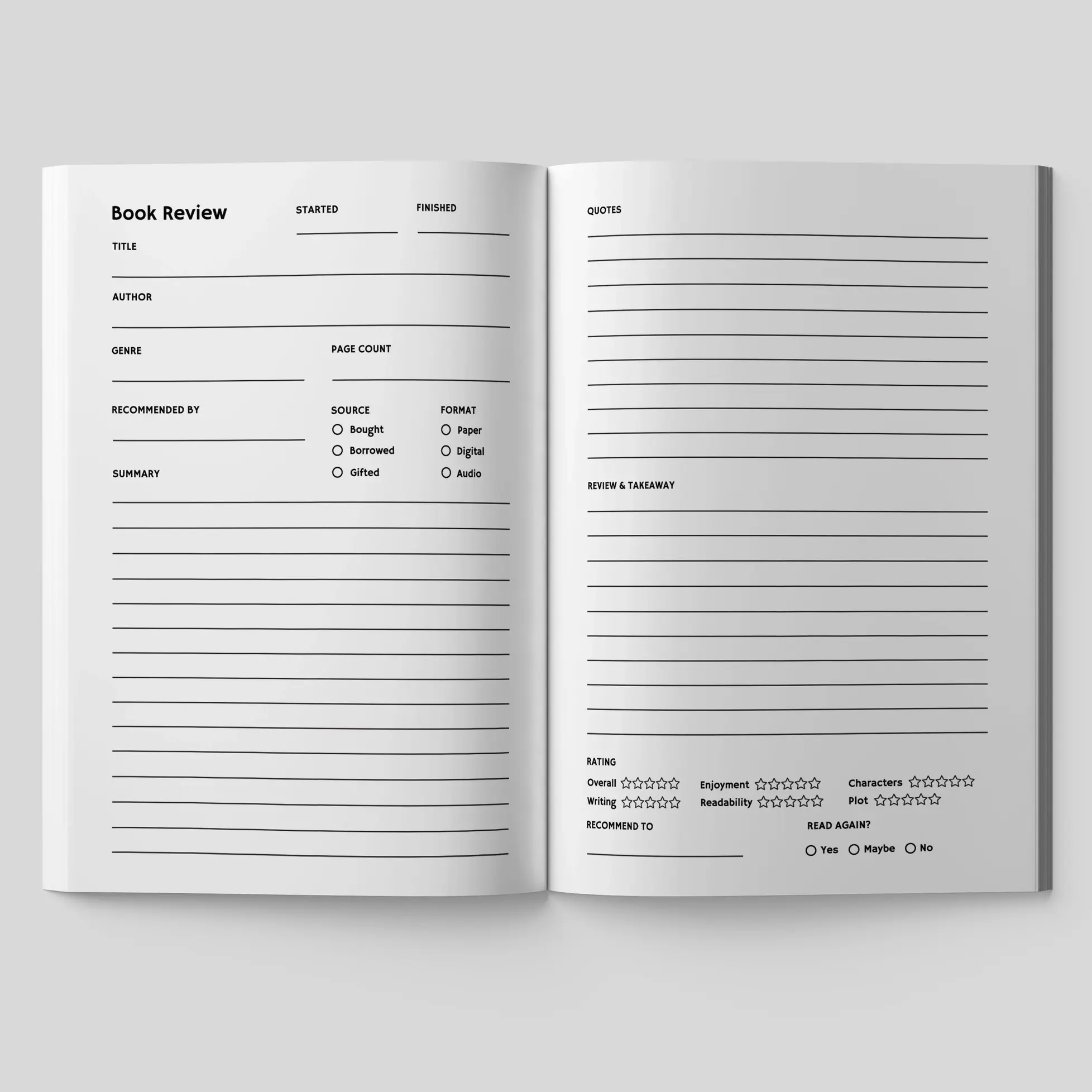 Timeside - TI TI NBGU - Books Remembered, Reading Journal Guided Notebook