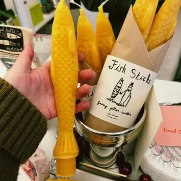 Tinned Candle - TIC TIC CATA - Fish Sticks, Set of 2 Fish Shaped Taper Candles