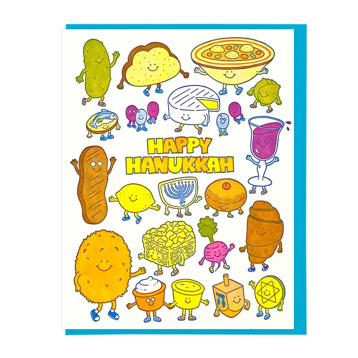 Lucky Horse Press - LHP LHPGCHAN0001 - Food Friends Hanukkah Card