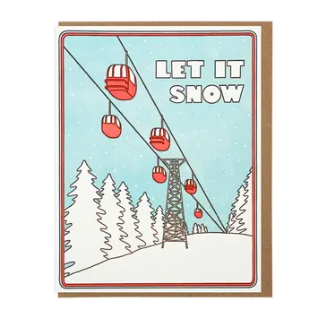 Lucky Horse Press - LHP LHPGCHO0015 - Let it Snow Ski Gondolas Card
