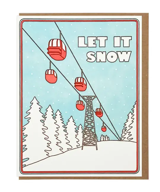 Lucky Horse Press - LHP LHPGCHO0015 - Let it Snow Ski Gondolas Card