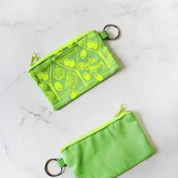 Calhoun & Co. - CAL CAL BA - Martini Money Pouch Zipper Card Holder with Keyring