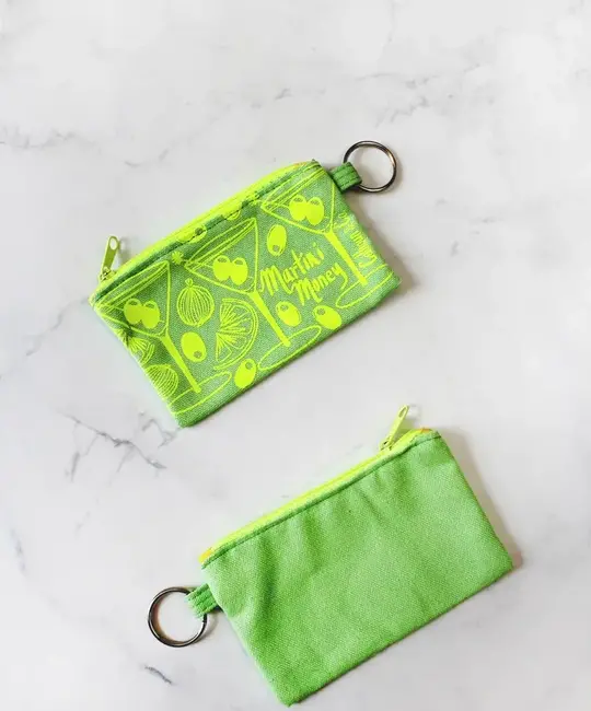 Calhoun & Co. - CAL CAL BA - Martini Money Pouch Zipper Card Holder with Keyring