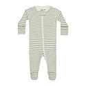 Quincy Mae - QM QM BKBC - Zip Long Sleeve Sleeper Footie || Sage Stripe