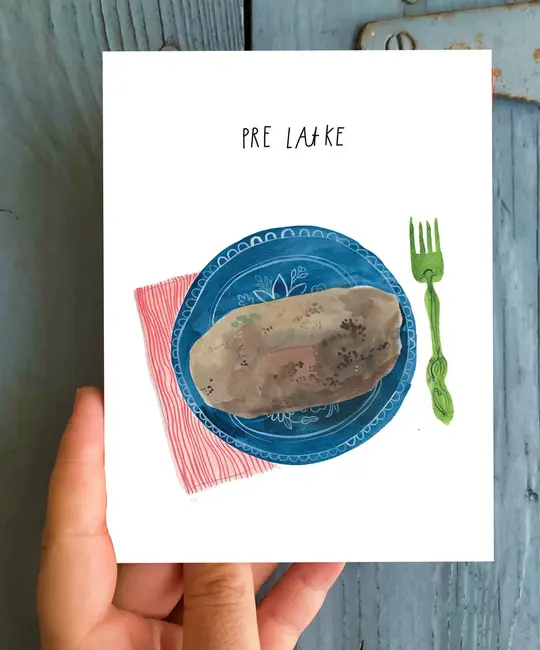 TESGCHAN0001 - Pre Latke Hanukkah Card