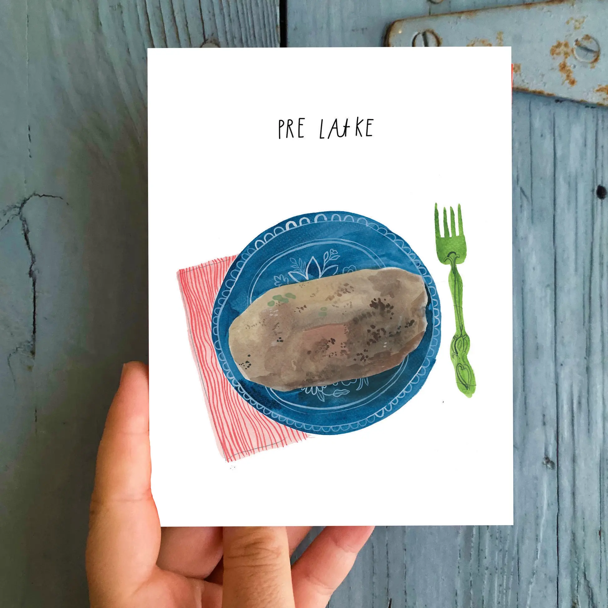TESGCHAN0001 - Pre Latke Hanukkah Card