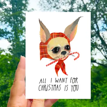 TESGCHO0001 - All I want For Christmas Dog Card