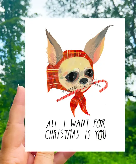 TESGCHO0001 - All I want For Christmas Dog Card