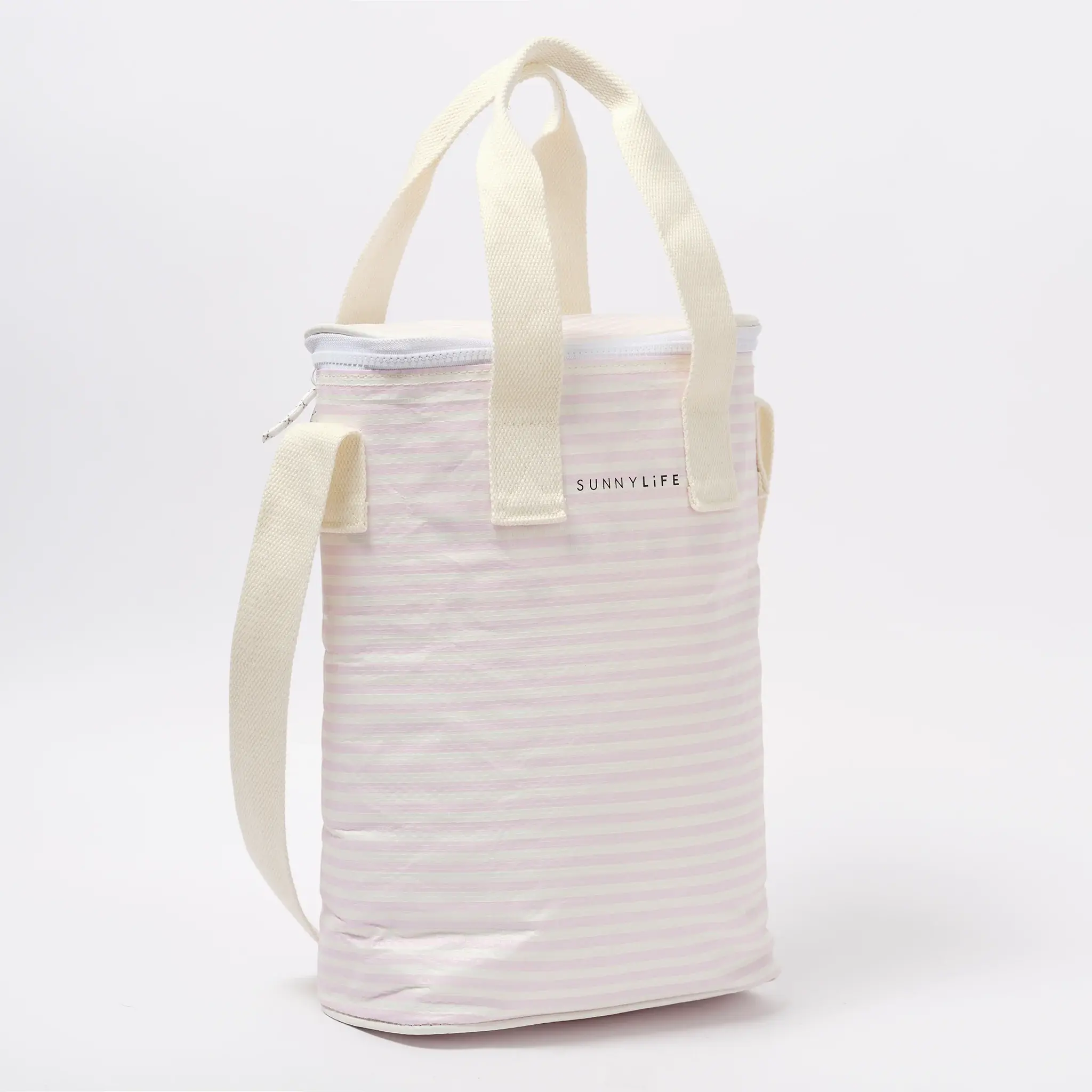 Sunnylife - SUN SUN GO - Cooler Drinks Bag, Lazy Days Pink Stripe
