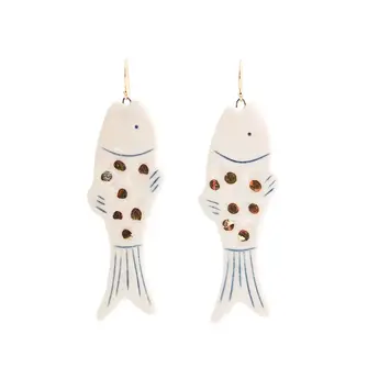 Jenna Vanden Brink Ceramics - JVB JVB JEEA - Little Fish Porcelain Earrings (Alive)