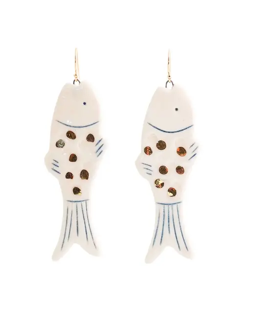 Jenna Vanden Brink Ceramics - JVB JVB JEEA - Little Fish Porcelain Earrings (Alive)