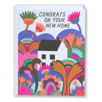 Banquet Atelier and Workshop - BAW BAWGCNH0003 - Psychedelic Garden New Home Housewarming Card