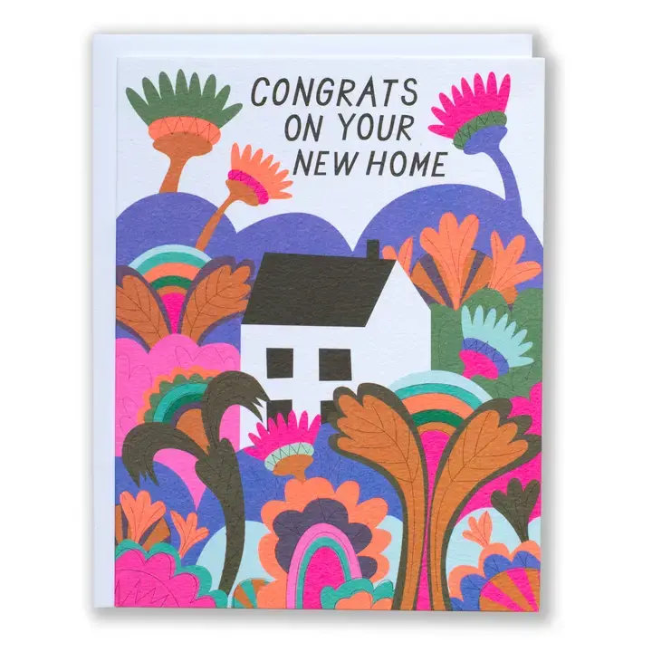 Banquet Atelier and Workshop - BAW BAWGCNH0003 - Psychedelic Garden New Home Housewarming Card