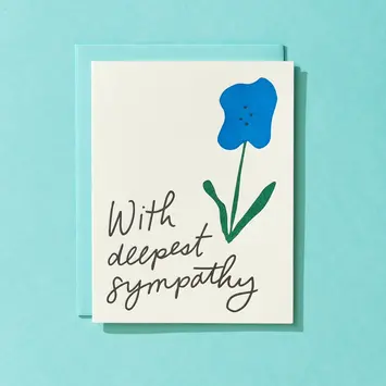 Iron Curtain Press - IC ICGCSY0009 - Blue Flower Deepest Sympathy Card
