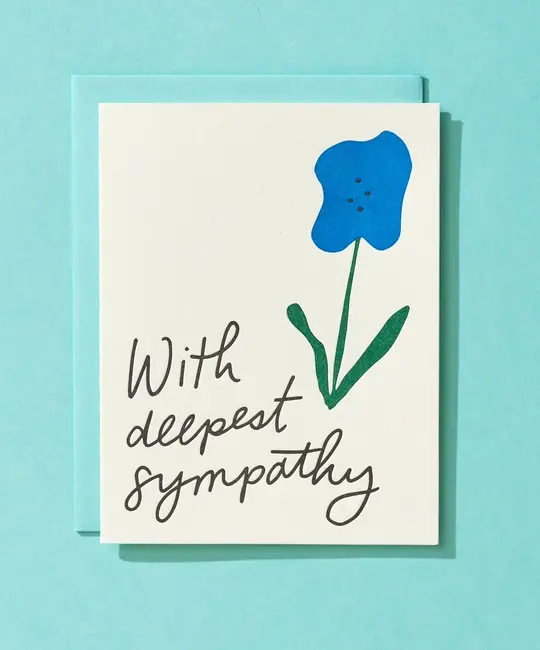Iron Curtain Press - IC ICGCSY0009 - Blue Flower Deepest Sympathy Card