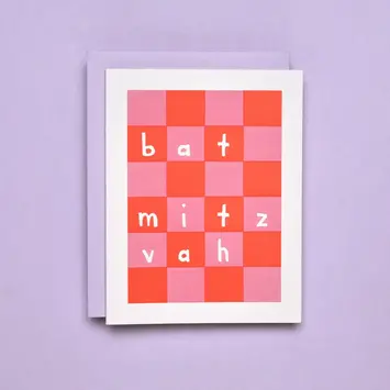 Iron Curtain Press - IC ICGCBM0002 - Checkered Bat Mitzvah Card