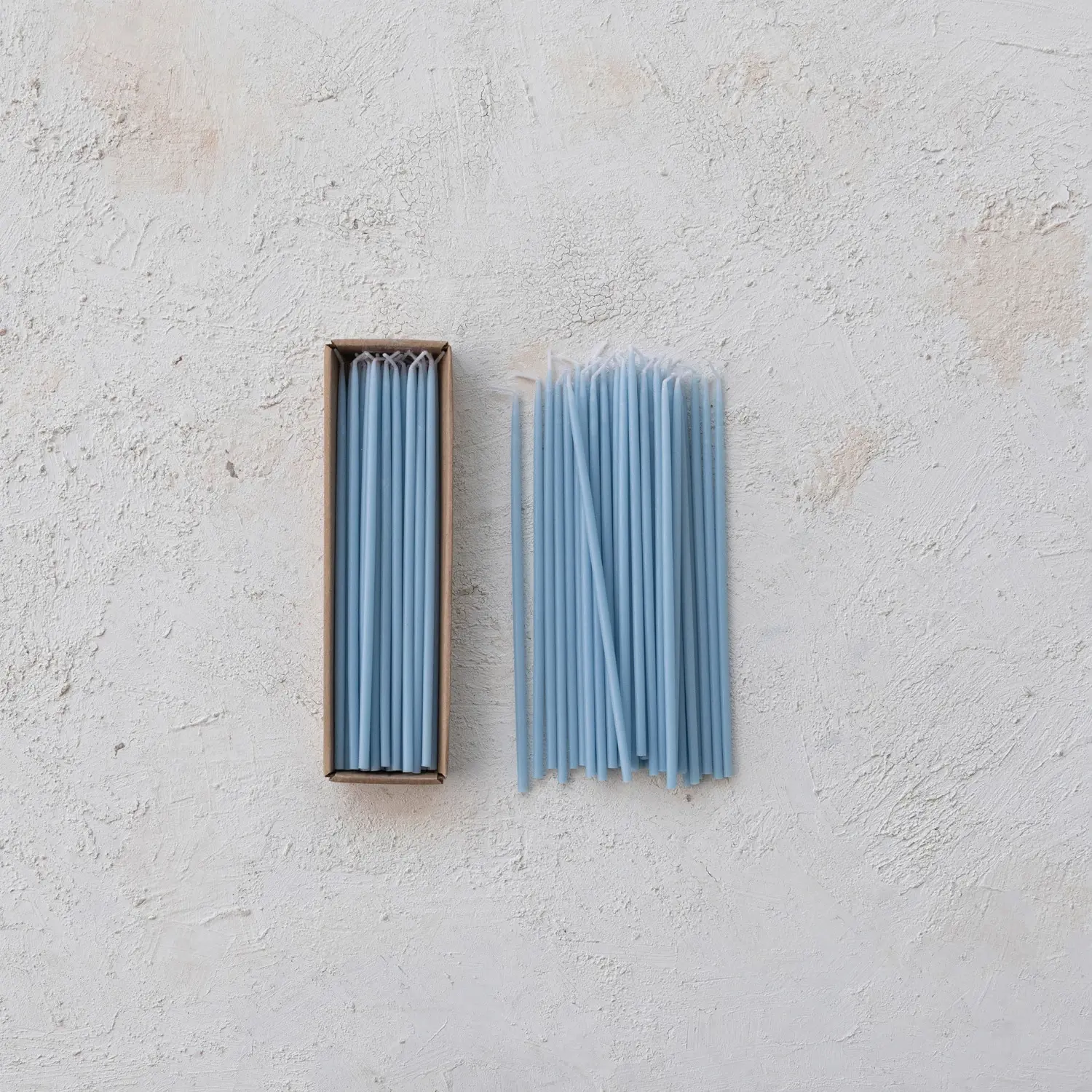 Creative Co-Op - CCO CCO CATA - Light Blue Ultra Thin Taper Candle (1/4" Round)  Box Set of 36, Unscented 10" tall