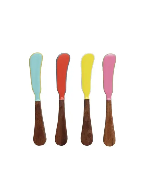 Creative Co-Op - CCO CCO HG - Handmade Enameled Stainless Steel Canapé Knife, Assorted Colors