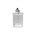 Creative Co-Op - CCO CCO HG - Glass Toothpick/Cotton Swab Holder with Hand-Blown Strawberry