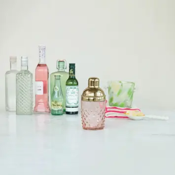 Creative Co-Op - CCO CCO HG - Hobnail Glass Cocktail Shaker14 oz., Hand-Blown