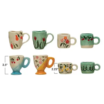 Creative Co-Op - CCO CCO HG - Assorted Hand-Painted Mini Mug (Espresso or Child)