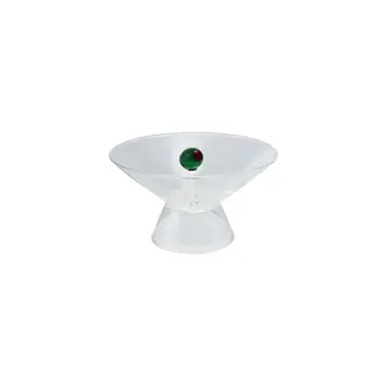 Creative Co-Op - CCO CCO HG - Footed Glass Bowl with Hand-Blown Olive