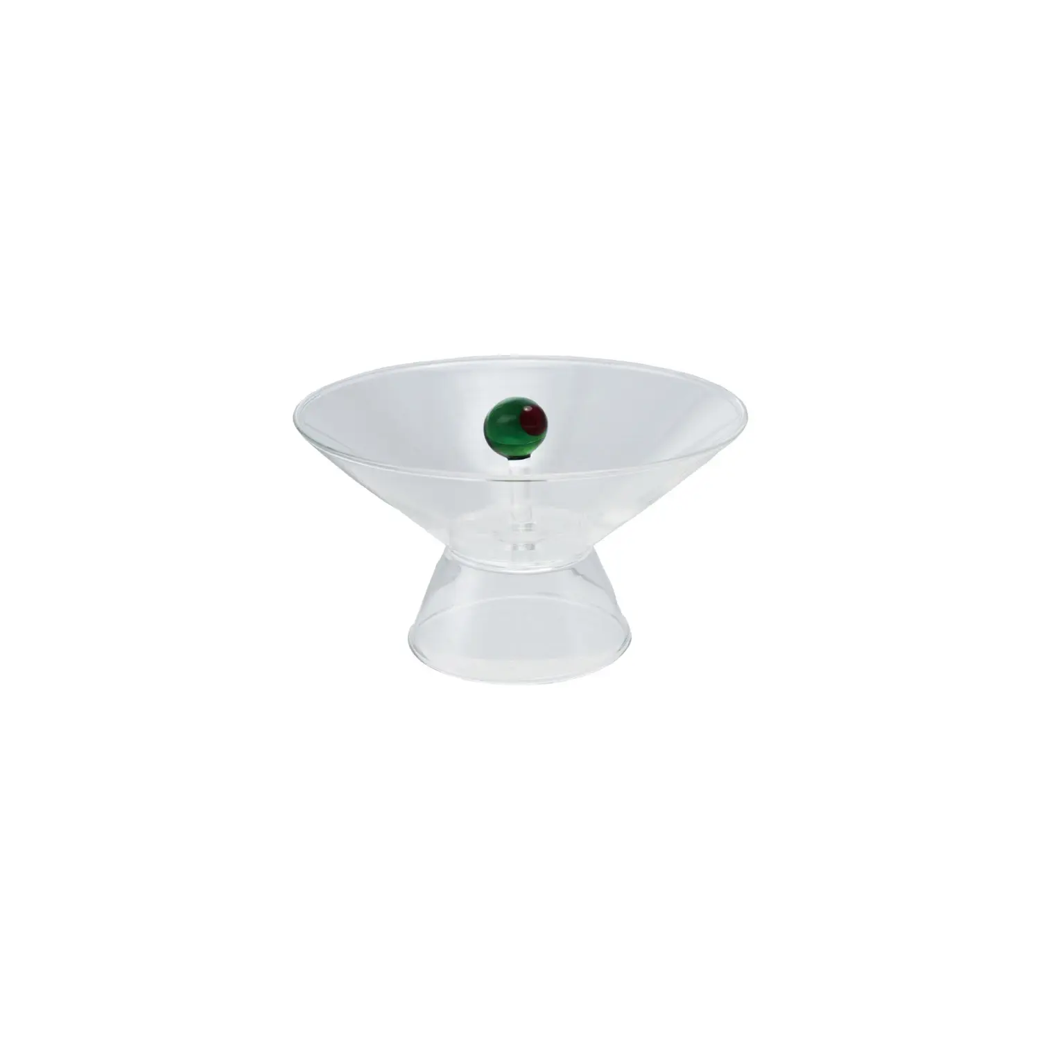 Creative Co-Op - CCO CCO HG - Footed Glass Bowl with Hand-Blown Olive