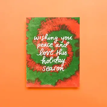Iron Curtain Press - IC ICGCHO0004 - Peace and Love Tie Dye Holiday Card