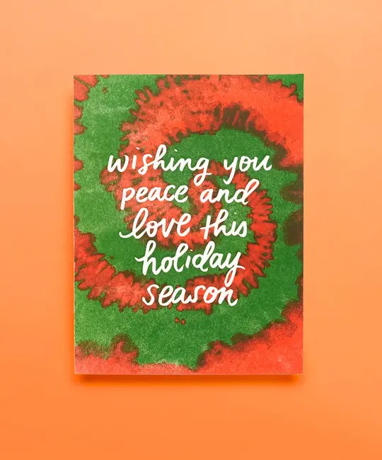 Iron Curtain Press - IC ICGCHO0004 - Peace and Love Tie Dye Holiday Card