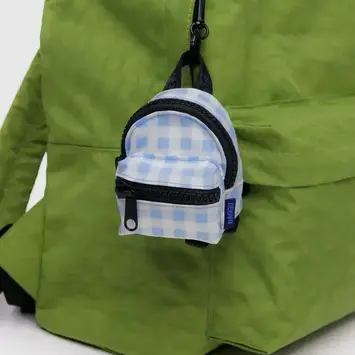Baggu - BA BA AC - Light Blue Gingham Backpack Bag Charm