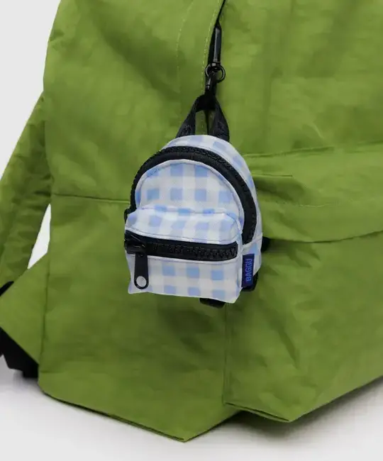 Baggu - BA BA AC - Light Blue Gingham Backpack Bag Charm
