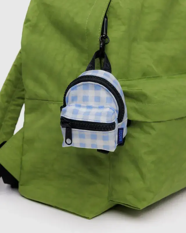 Baggu - BA BA AC - Light Blue Gingham Backpack Bag Charm
