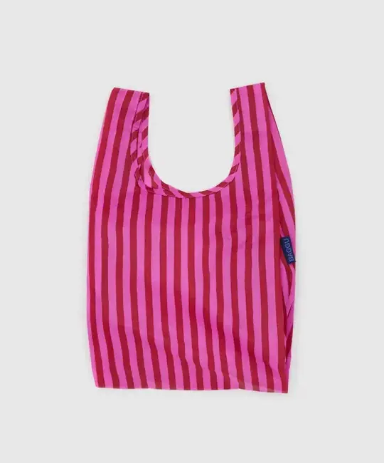 Baggu - BA BA BAG -  Baby Baggu Pink & Red Painted Stripe Reusable Bag