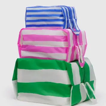 Baggu - BA BA BAG - 3D Zip Pouch Set, Painted Stripe