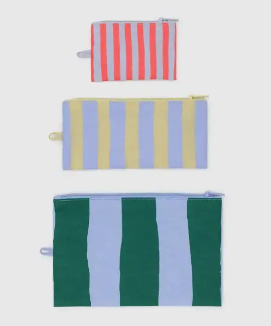 Baggu - BA BA BAG - Flat Pouch Set, Painted Stripe