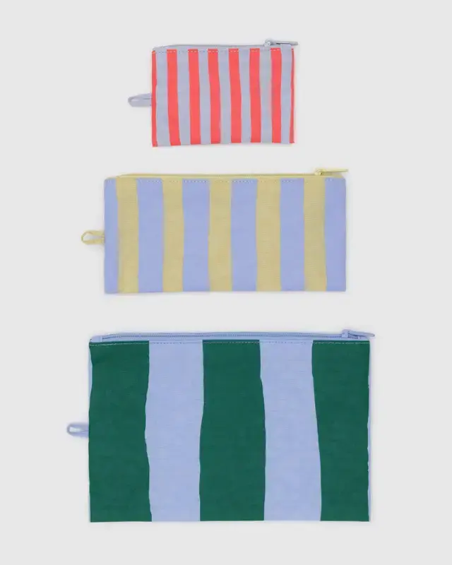 Baggu - BA BA BAG - Flat Pouch Set, Painted Stripe