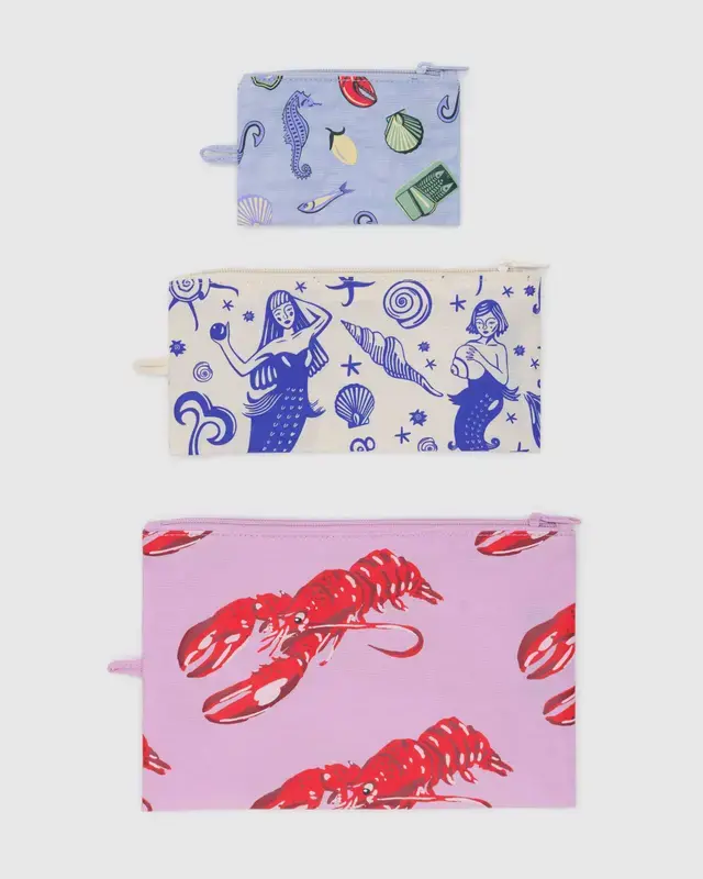 Baggu - BA BA BAG - Flat Pouch Set, Sea Creatures
