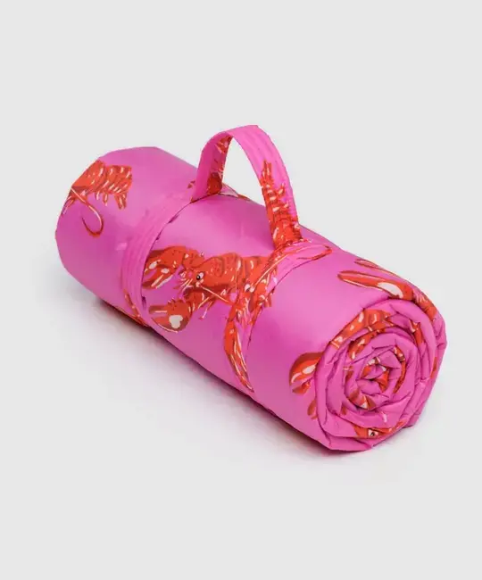 Baggu - BA BA GO - Puffy Picnic Blanket, Pink Lobster