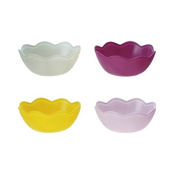 Hazel Mazel - HM HM HGSD -  Glass Scalloped Bowl Set of 4, Assorted Color