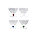 Hazel Mazel - HM HM HGSD - Glass Bowl with Colored Ball Stem, assorted colors