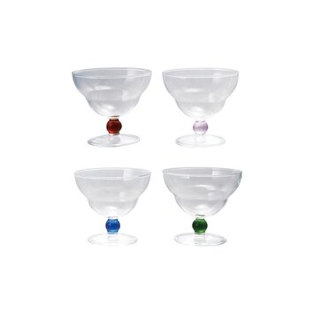 Hazel Mazel - HM HM HGSD - Glass Bowl with Colored Ball Stem, assorted colors