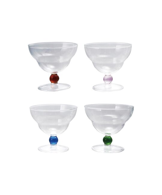 Hazel Mazel - HM HM HGSD - Glass Bowl with Colored Ball Stem, assorted colors